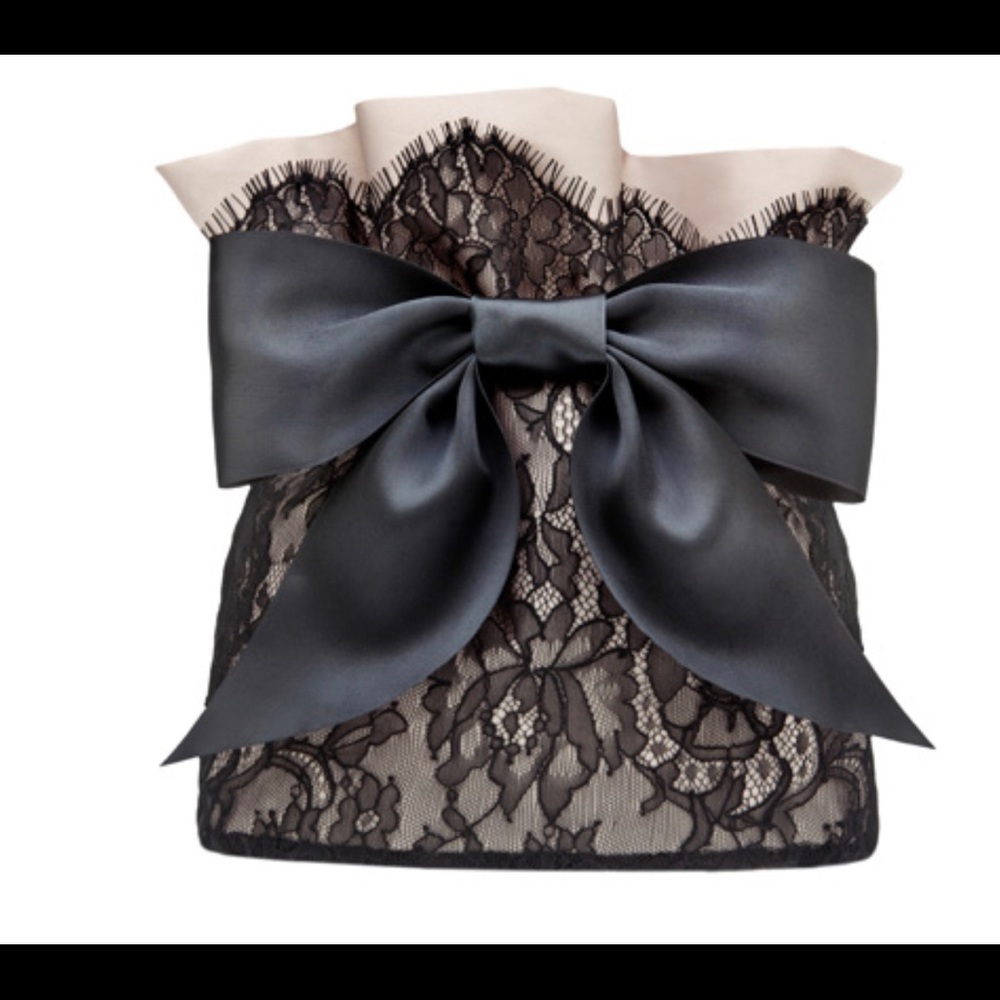 Marchesa Satin & Lace Pouch Clutch